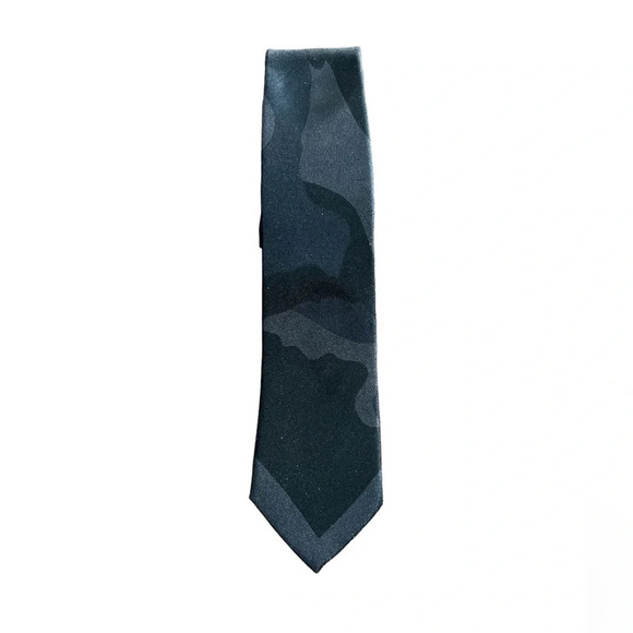 Valentino black and gray silk tie